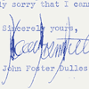 click here to see pdf of telegram and letter to and from John Foster Dulles