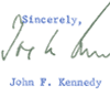 click here for letter from Senator John F. Kennedy to Governor and Mrs. Edmondson