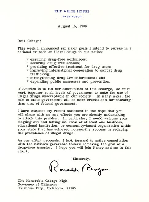 letter from Ronald Reagan