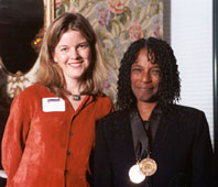 photo of Joyce Carol Thomas with Maureen Sullivan of Hyperion Books