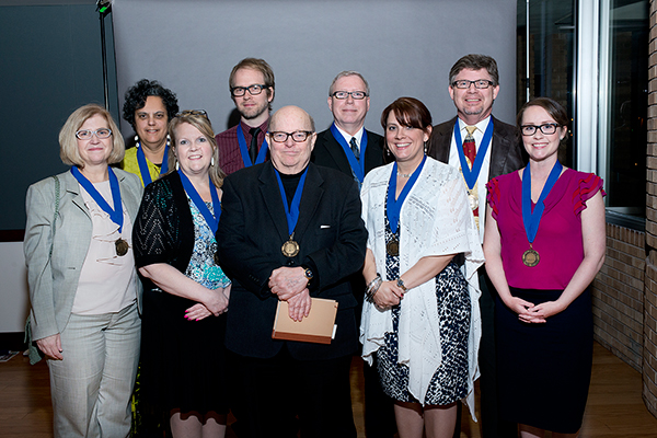 photograph of 2015 book award winners in a group